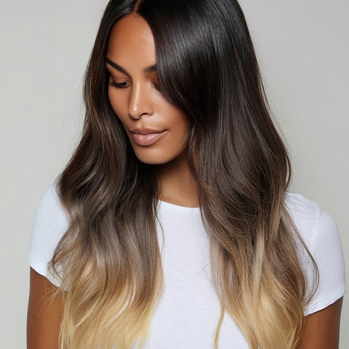 Bellami Silk Seam Clip-In Hair Extensions 18” 140g Mochachino Brown #1C Silk Seam Volumizing Weft, Mochachino Brown| Bellami Hair  main image 4