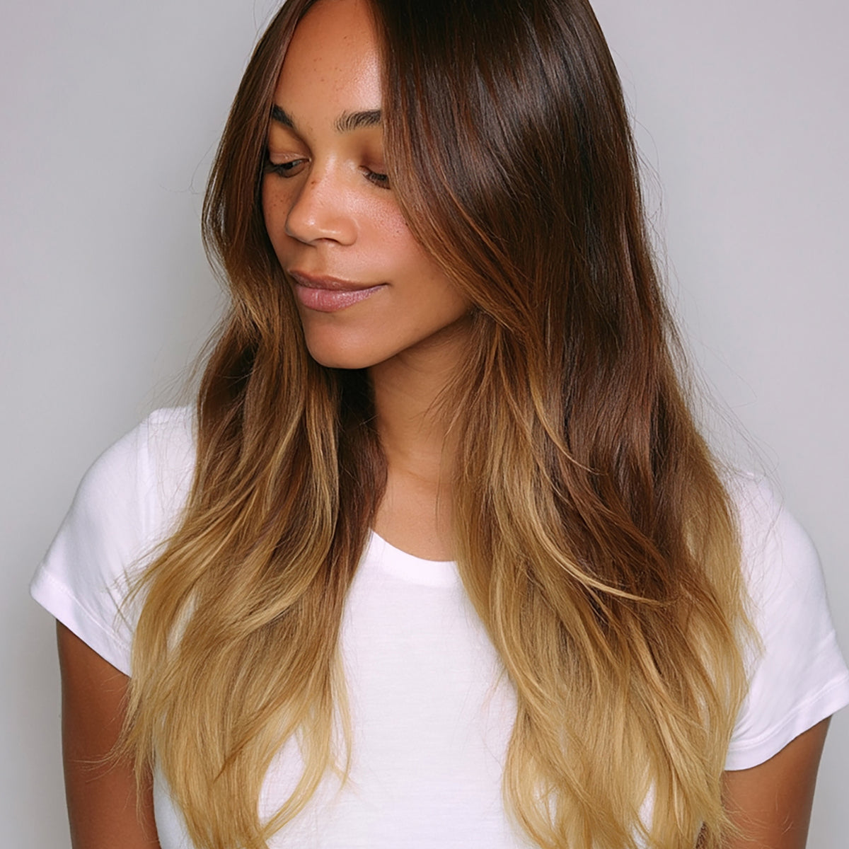 Silk Seam Clip-In, Warm Brown/Honey Blonde| Bellami Hair  display picture 2