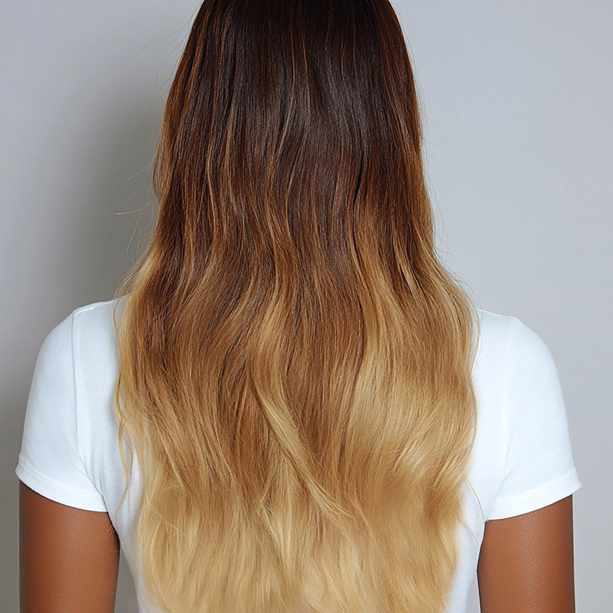Ombre Blonde Beauty Clip in Extension Blonde Brown Relaxed Natural Clip In Hair Extensions - True  main image 2