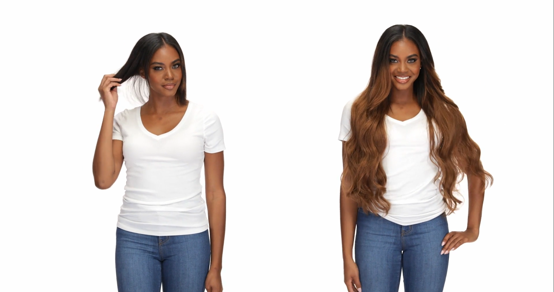 Video thumbail for BELLAMI Silk Seam 360g 26" Rooted Off Black/Almond Brown (1B/7) Hair Extensions