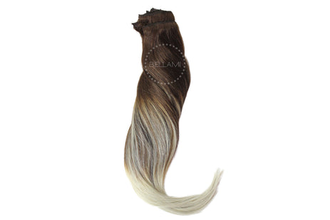BELLAMI 160g 20" Ombre #4 - Chocolate Brown / Platinum Hair Extensions