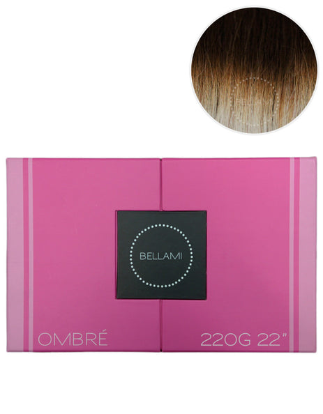 BELLAMI 220g 22" Ombre #4 - Chocolate Brown / Platinum Hair Extensions