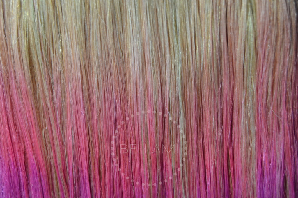 BELLAMI 160g 20" Ombre Dirty Blonde #18/Pastel Pink Hair Extensions