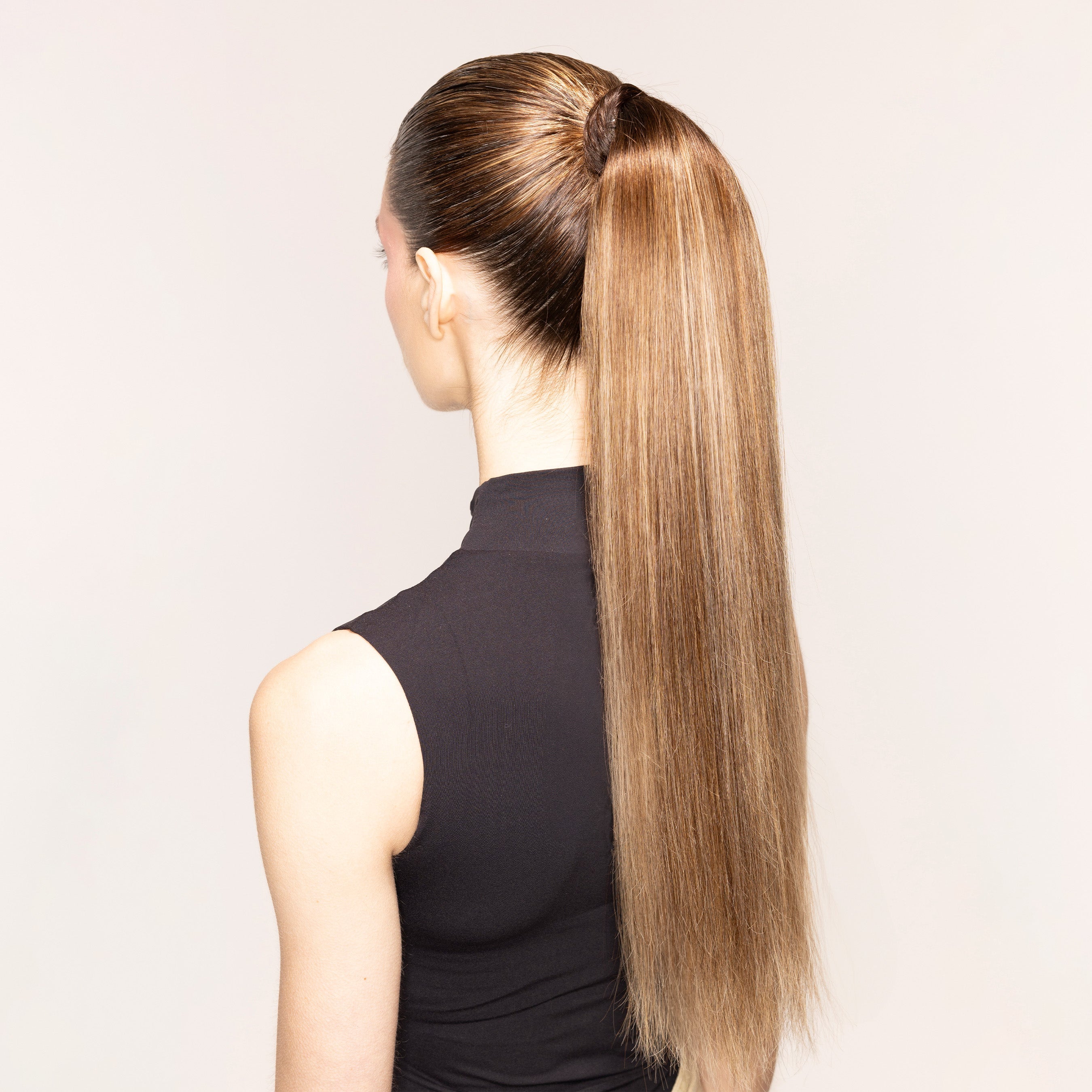 Bellami Clip in Extensions w/Free Ponytail 24” 180g Faux Wrap Ponytail in Mochachino Brown | SWIPE  main image 3