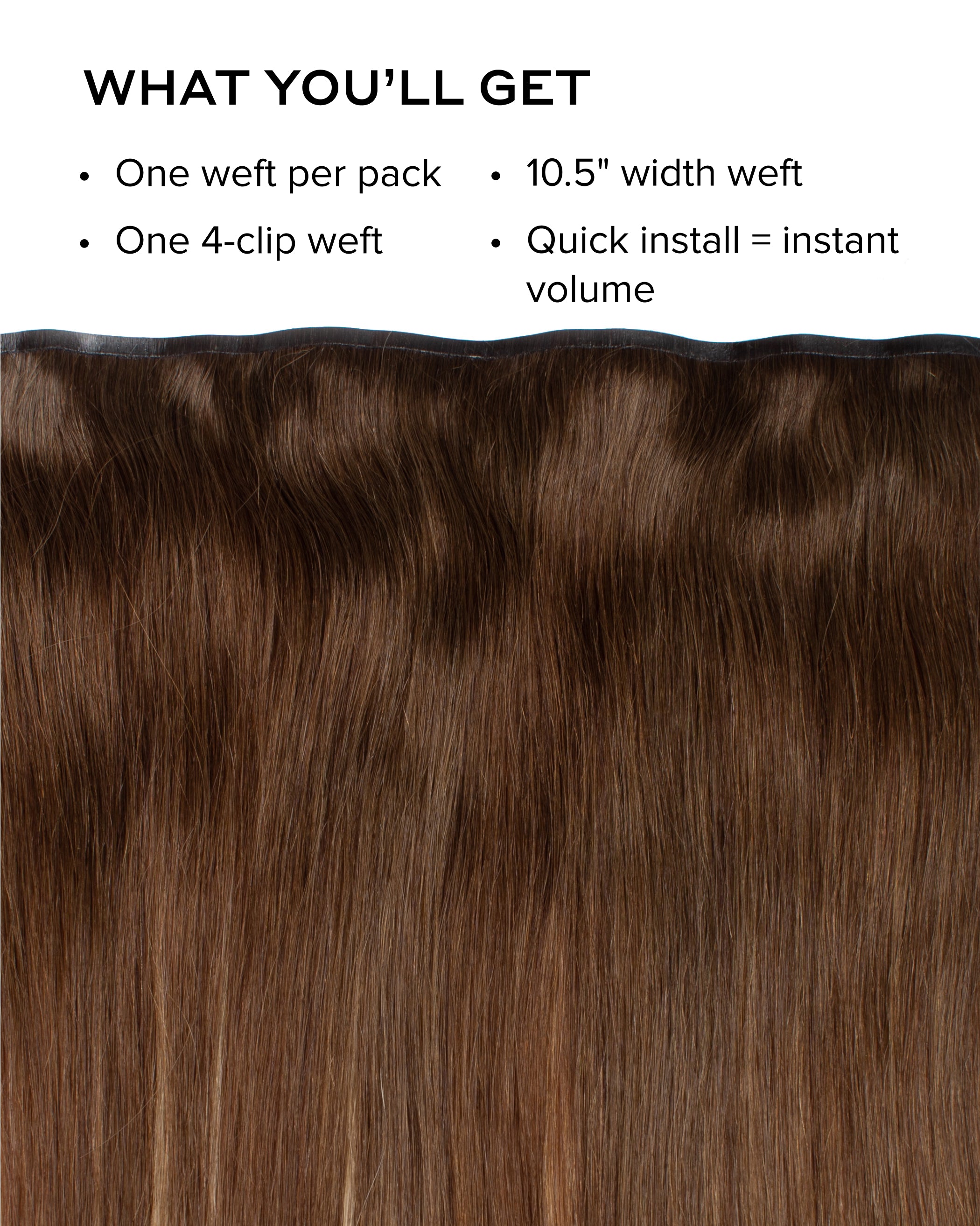 Silk Seam Volumizing Weft, Warm Brown/Honey Blonde| Bella