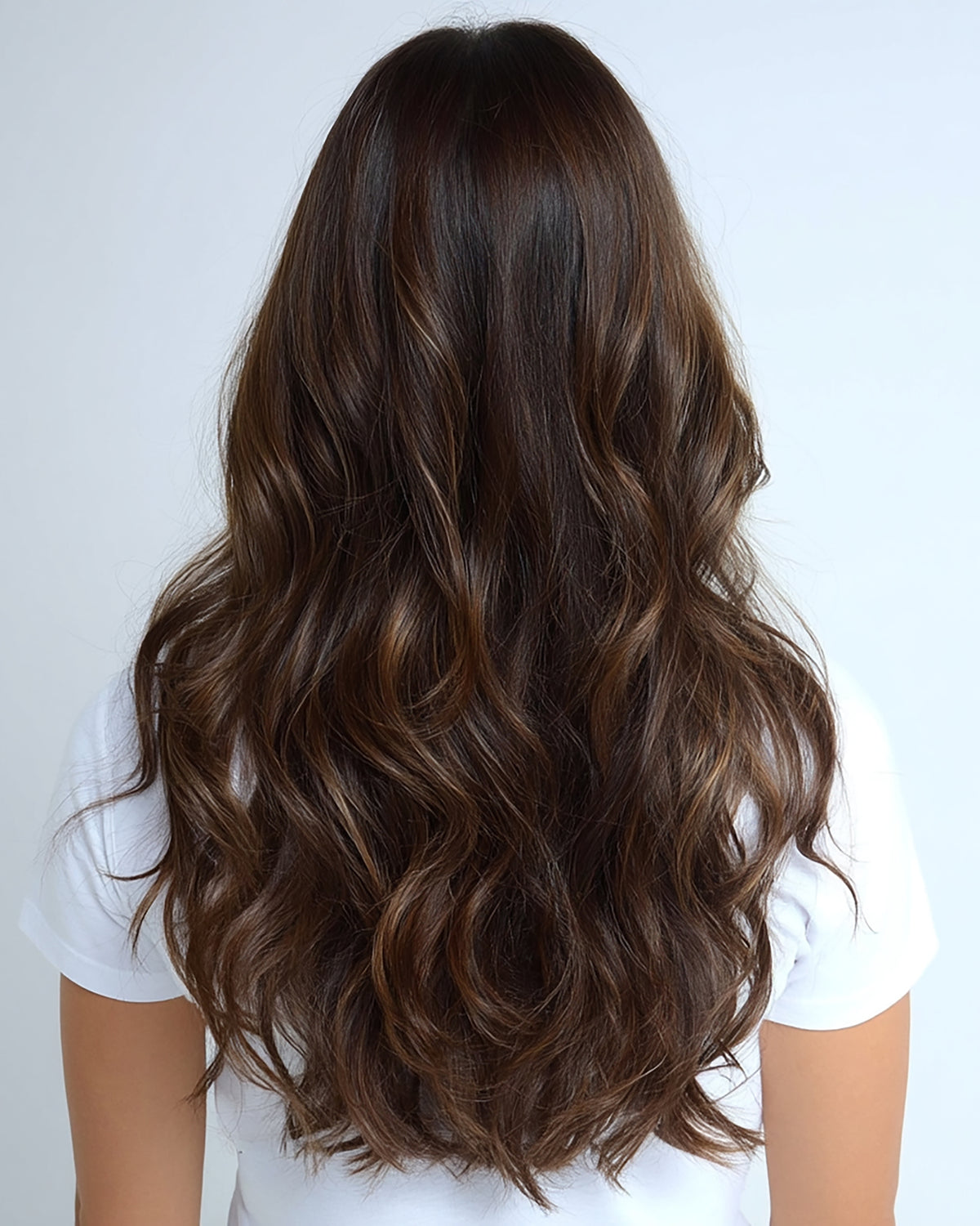 Bellami chocolate brown hair extensions BELLAMI human hair extensions - INFINITY WEFT - Chocolate  main image 4