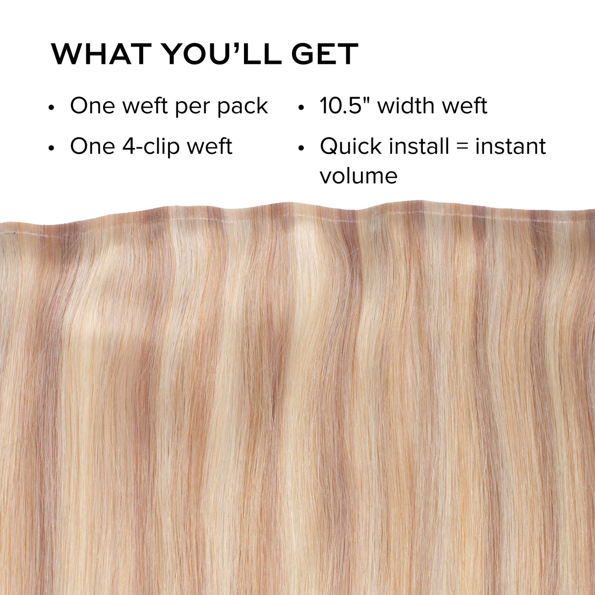 Bellami Platinum Blonde Volumizing Weft Halo 24” 2 rows of 20” flex weft in 24k glimmer on Steph Machado  main image 4