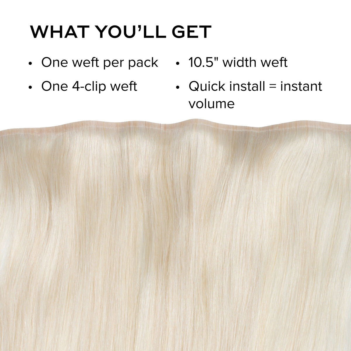 Silk Seam Volumizing Weft, Platinum Blonde| Bellami Hair  display picture 3