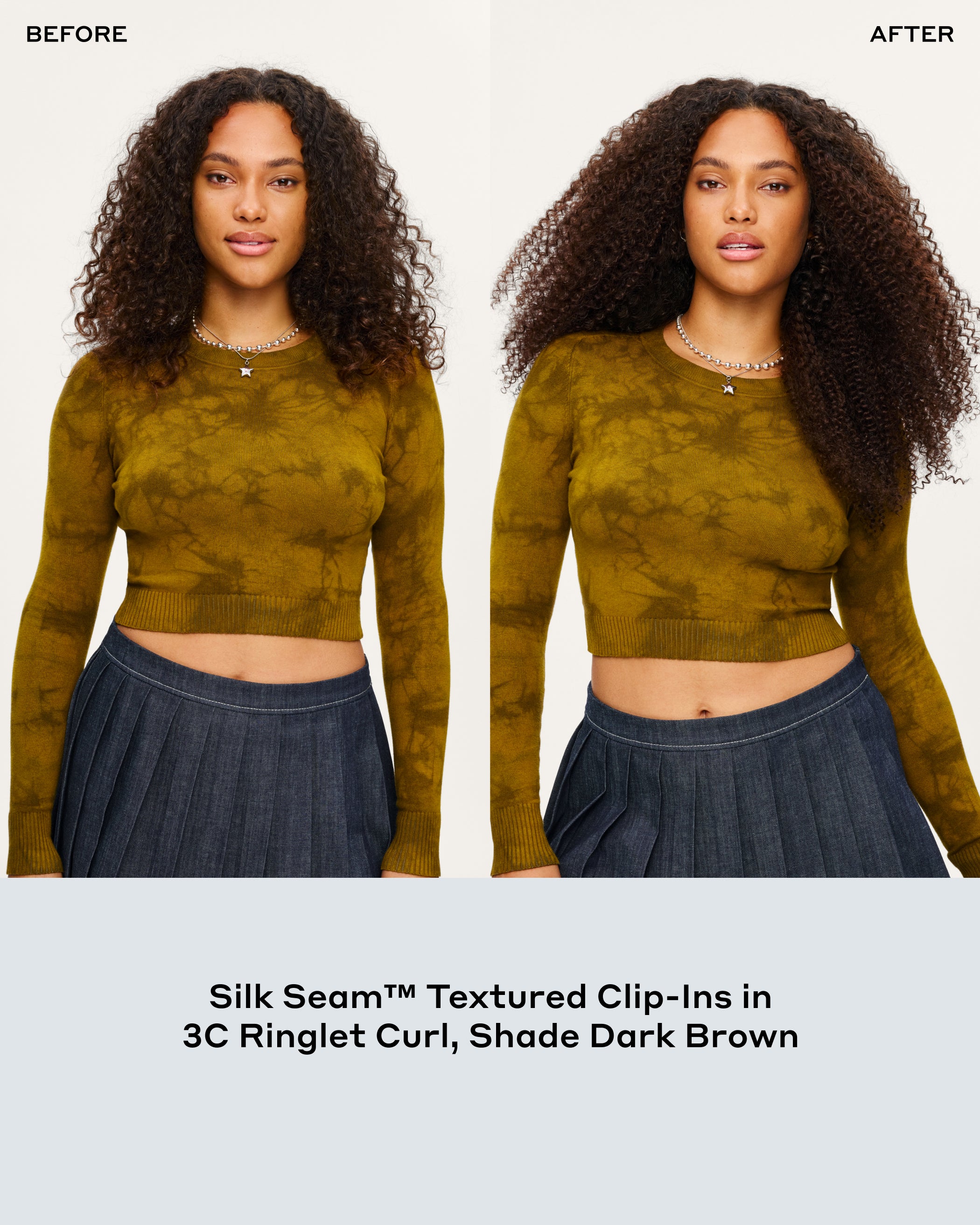 Silk Seam™ Textured Clip-In Hair Extensions - Off Black - 3C