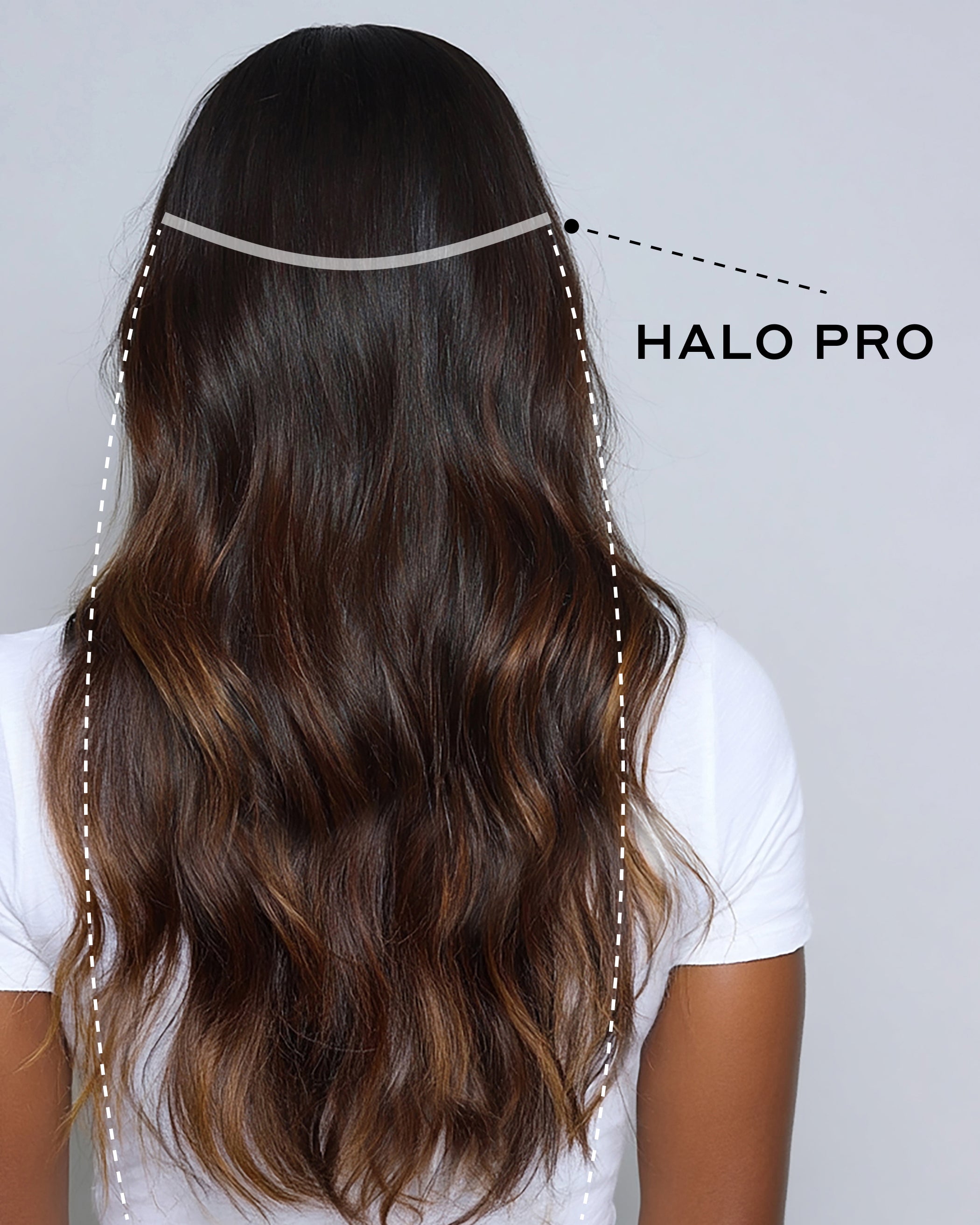 Dark Brown w/ Highlights 22” Halo Hair Extensions Amazon.com : MORICA Invisible Wire Hair Extensions - 20 Inch  main image 2