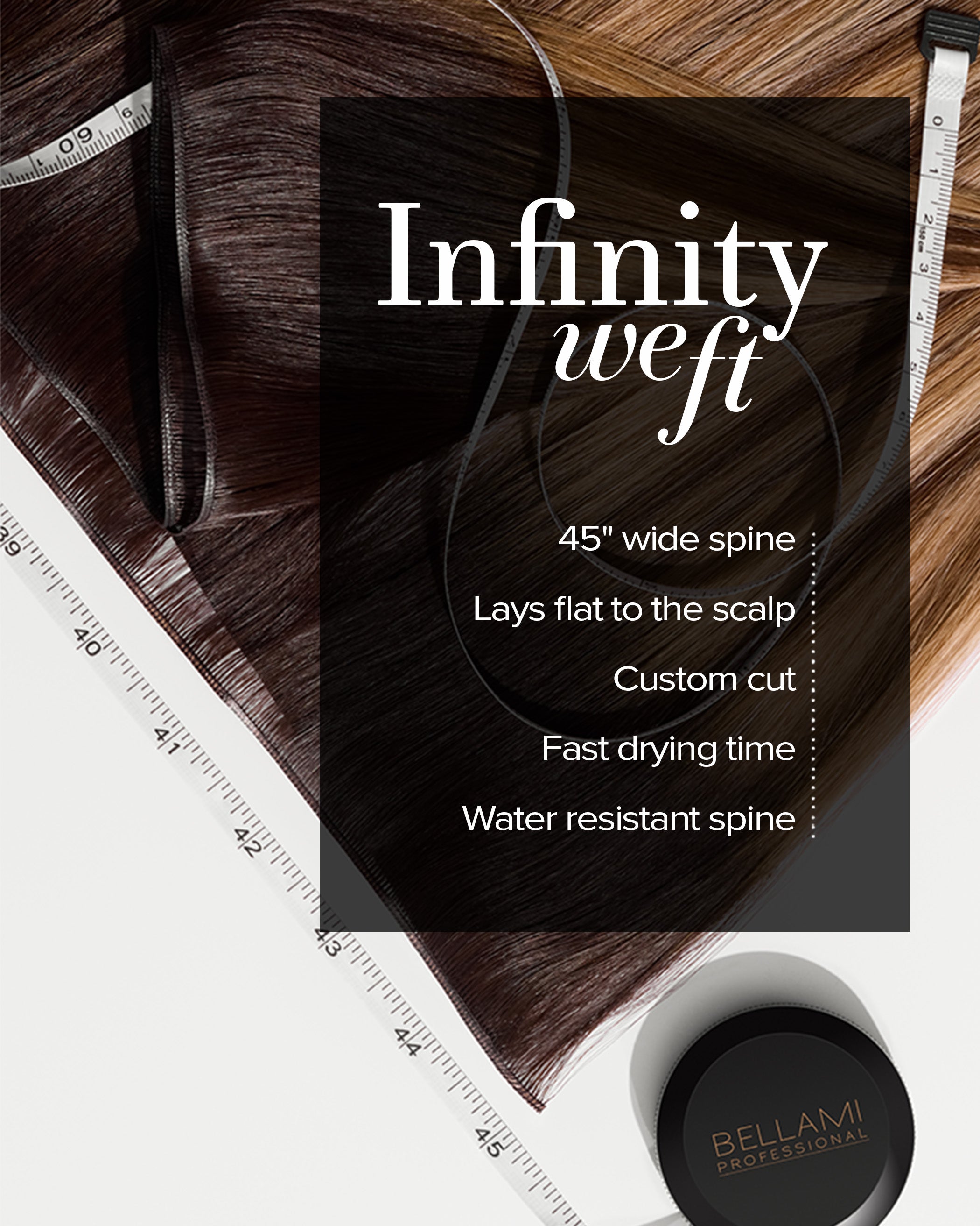Infinity Weft, Off Black/Mocha Crème #1B/2/6 Rooted - BELLAMI Hair