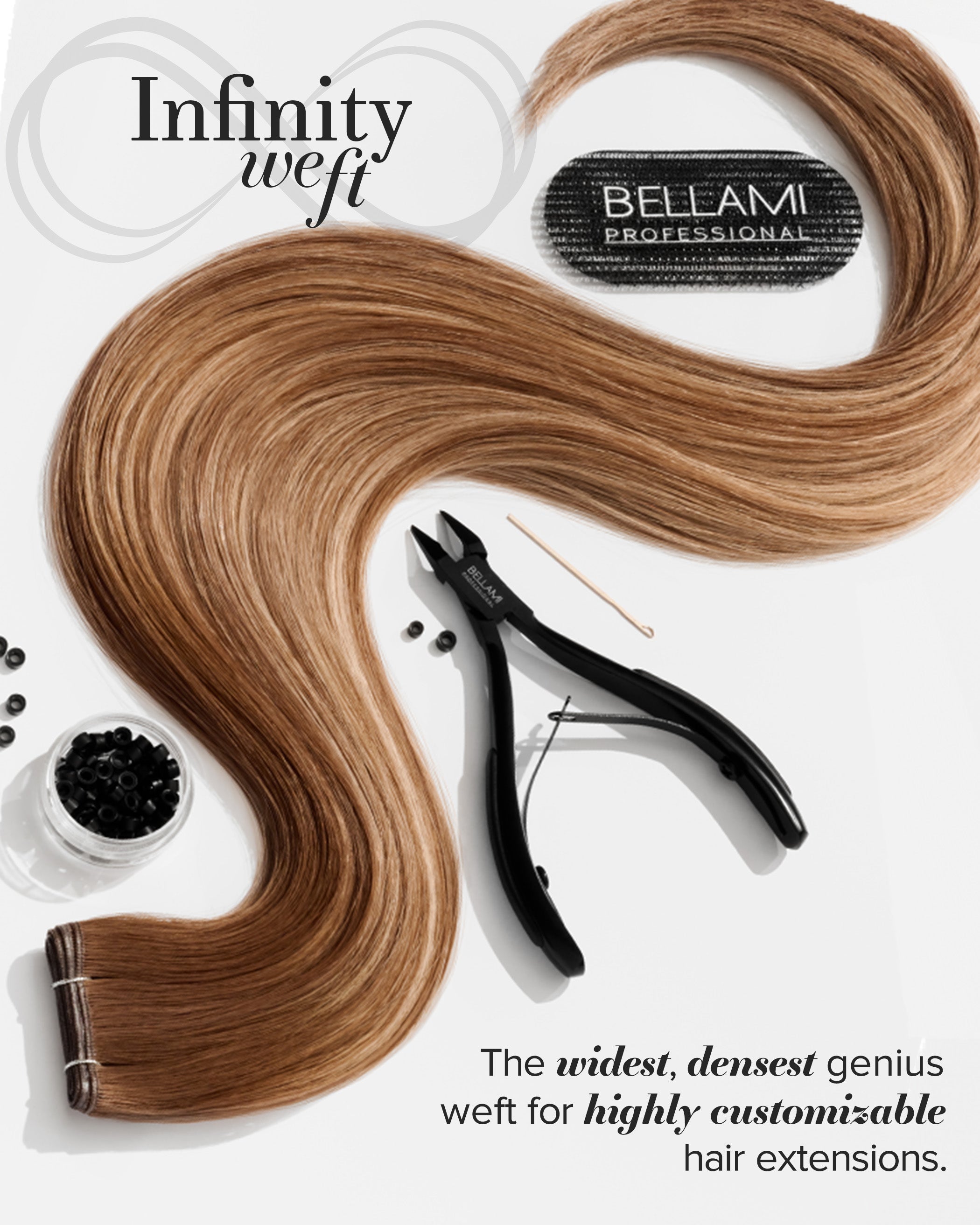 Infinity Weft, Mochachino Brown/Caramel Blonde #1C/18/46 Rooted