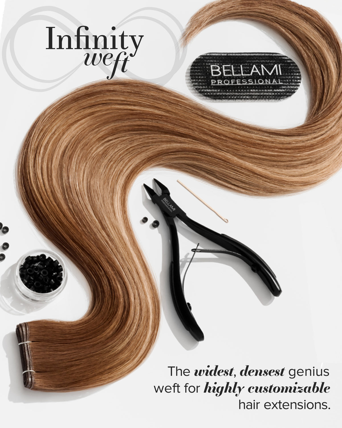 Infinity Weft, Pearl Blonde #8C/88 Hybrid Blends - BELLAMI Hair