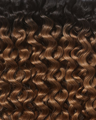 Silk Seam™ Textured Clip-In Hair Extensions - Off Black/Almond Brown - 3A