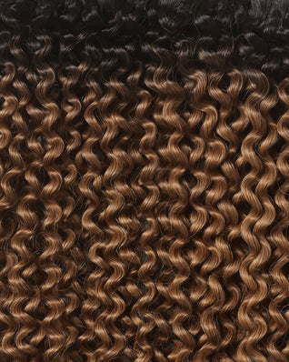 Silk Seam™ Textured Clip-In Hair Extensions - Off Black/Almond Brown - 3C