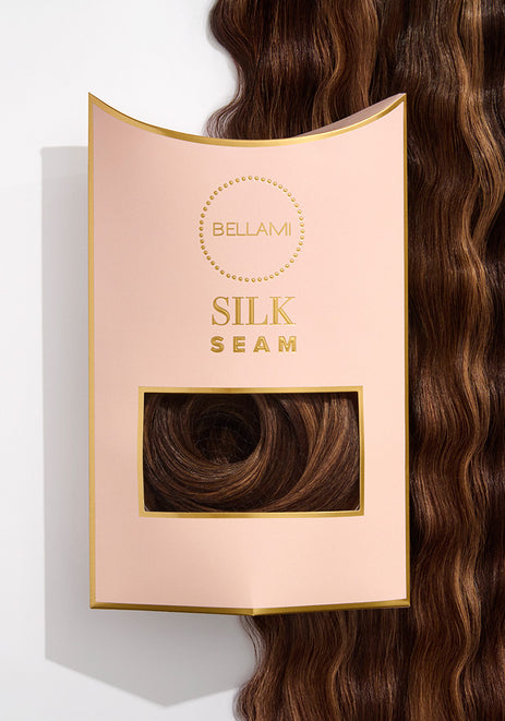 BELLAMI Silk Seam 24" 260g Dark Honey Cocoa Highlight Hair Extensions