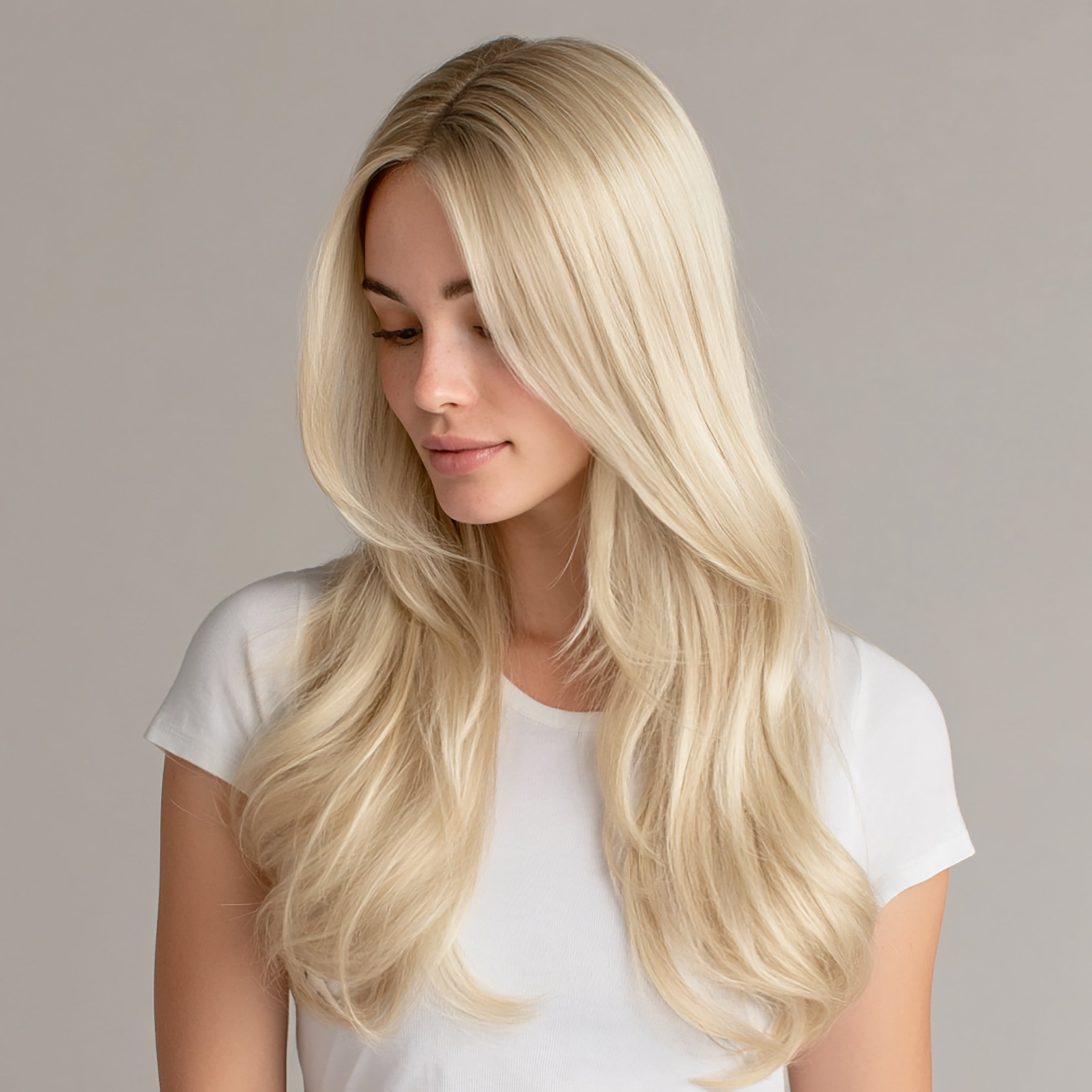 Bellami hair - Lilly hair 260g 20” ash blonde(60) ?Dimensional ashy blonde extension install? ?20 inches  main image 4