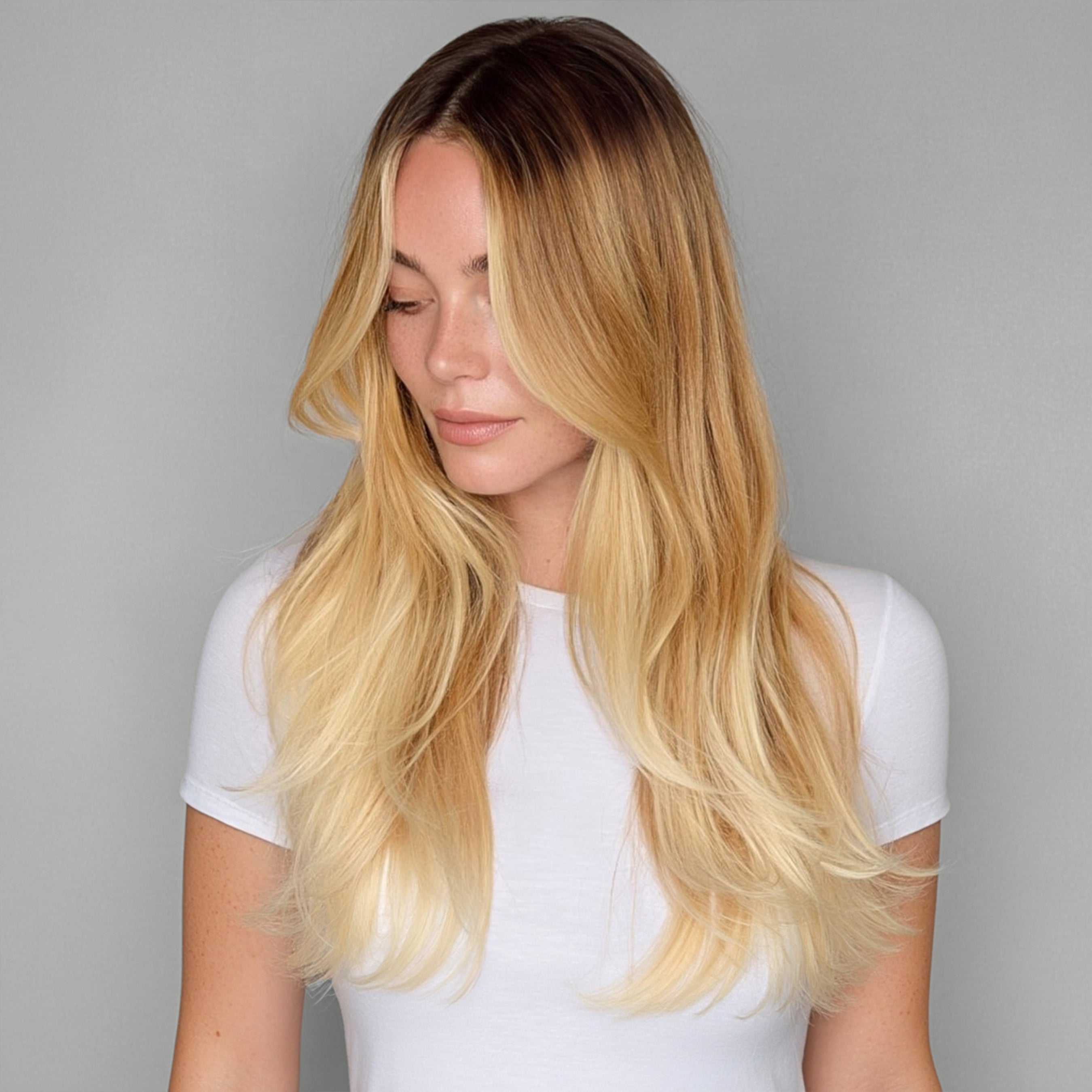 BELLAMI hair extensions 18in. Honey blonde. Silk Seam Clip-In, Warm Brown/Honey Blonde| Bellami Hair  main image 2