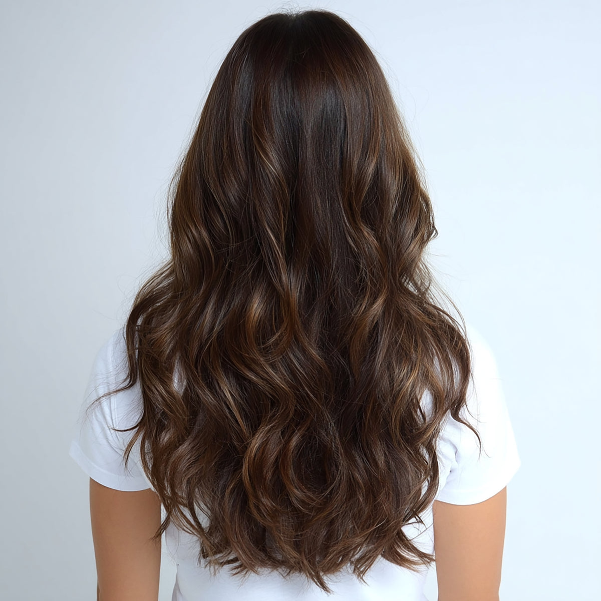 Silk Seam™ Clip-In, Mochachino Chocolate/Dark Honey Rooted  display picture 2