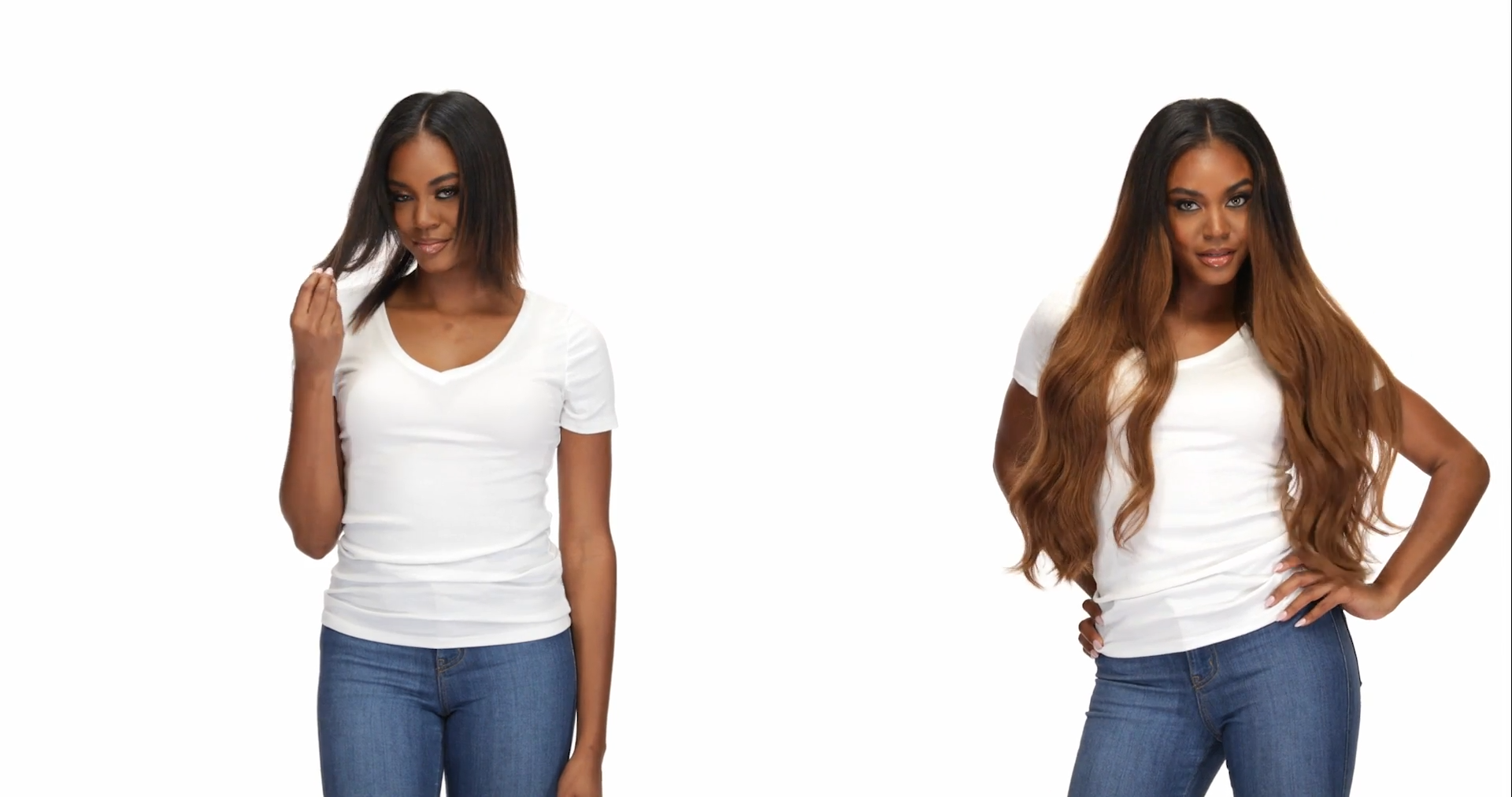 Video thumbail for BELLAMI Silk Seam 240g 22" Rooted Off Black/Almond Brown  (1B/7) Hair Extensions