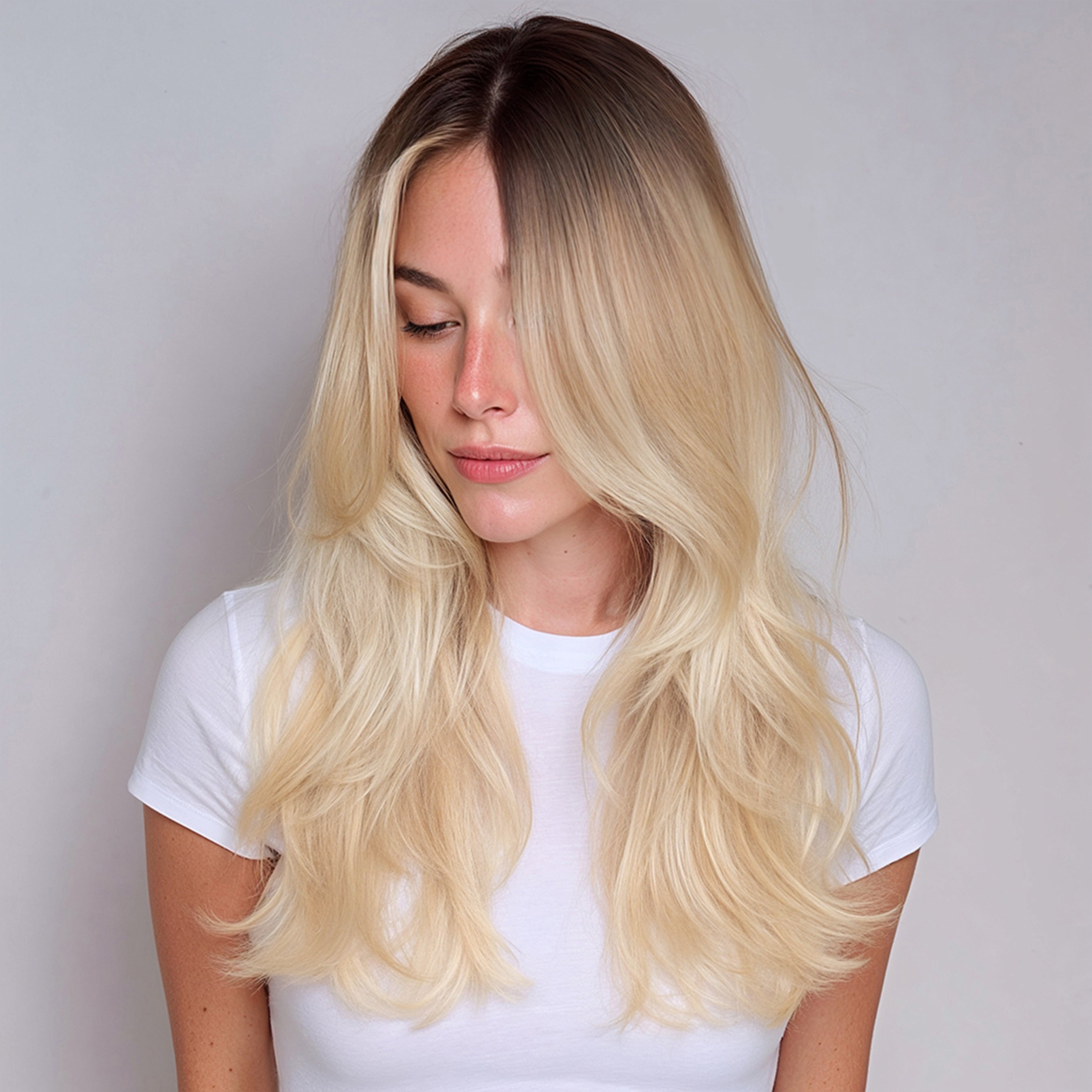 Bellami 24” 260g Blonde Seamless Clip In Hair Extensions *ONLY WORN ONCE* Silk Seam Clip-In, Beach Blonde| Bellami Hair – BELLAMI Hair main image 2