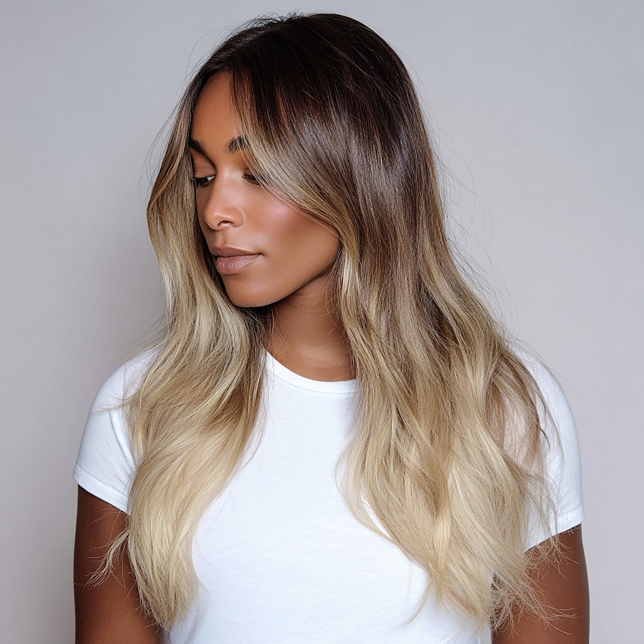 トップス Andmary Bella ribbon tan ivory Silk Seam Clip-In, White Mocha| Bellami Hair – BELLAMI Hair