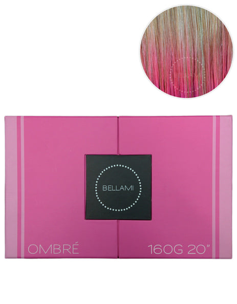 BELLAMI 160g 20" Ombre Dirty Blonde #18/Pastel Pink Hair Extensions