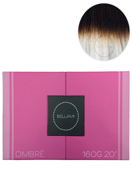 BELLAMI 160g 20" Ombre #1B - Off Black / Platinum Hair Extensions