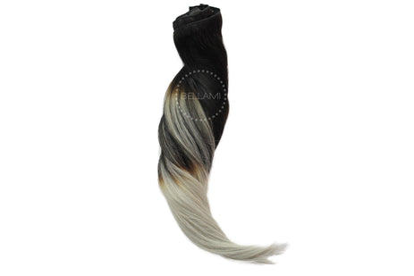 BELLAMI 220g 22" Ombre #1B - Off Black / Platinum Hair Extensions