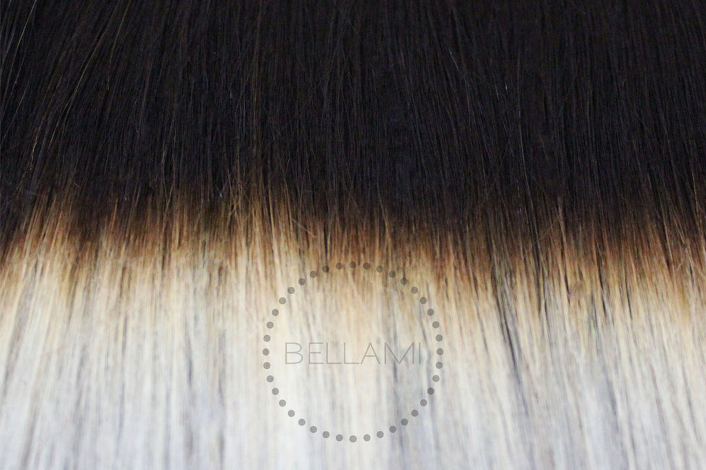 BELLAMI 220g 22" Ombre #1B - Off Black / Platinum Hair Extensions