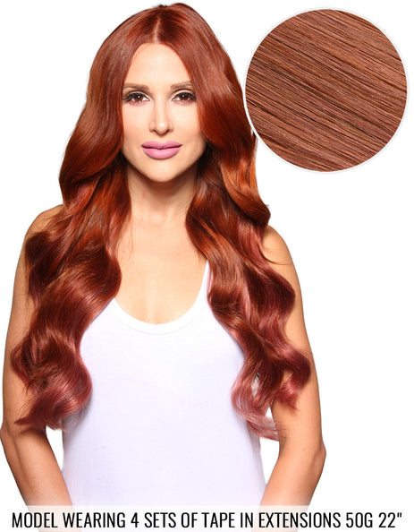 BELLAMI Tape in Extensions 50g 22" Vibrant Red (33)