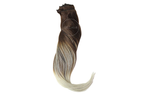 BELLAMI 220g 22" Ombre #4 - Chocolate Brown / Platinum Hair Extensions