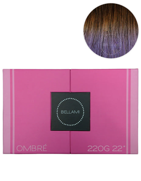 BELLAMI 220g 22" Ombre #4 - Chocolate Brown / Lavender Hair Extensions