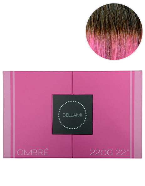 BELLAMI 220g 22" Ombre #4/Pastel Pink Hair Extensions