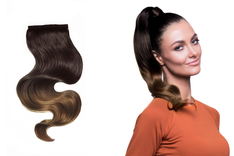 BELLAMI It's A Wrap Ponytail Extension 16" 80g Balayage Off Black / Chocolate Brown (#1B/4)