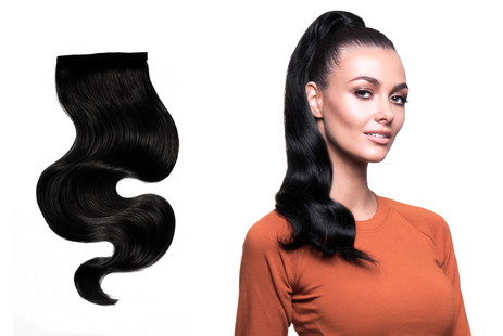 BELLAMI It's A Wrap Ponytail Extension 20" 100g  Jet Black (#1)
