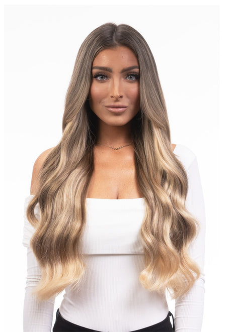 BELLAMI Silk Seam 140g 18" Warm Brown/Honey Blonde Ombre (17/24) Hair Extensions