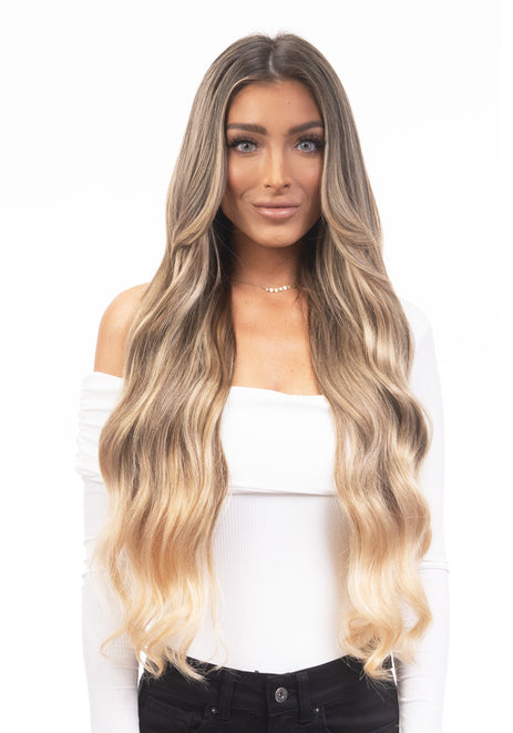 BELLAMI Silk Seam 240g 22" Warm Brown/Honey Blonde Ombre (17/24) Hair Extensions