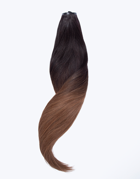 BELLAMI Silk Seam 50g 18" Volumizing Weft Dark Brown/Ash Brown Ombre (O2/8)