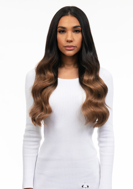 BELLAMI Silk Seam 180g 20" Dark Brown/Ash Brown Ombre (2/8) Hair Extensions