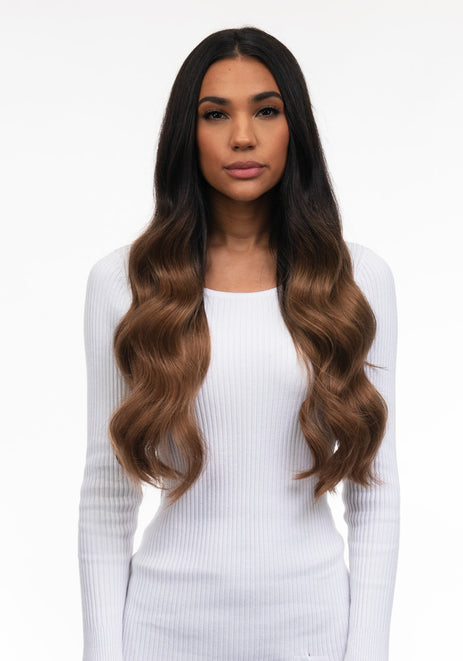 BELLAMI Silk Seam 240g 22" Dark Brown/Ash Brown Ombre (2/8) Hair Extensions