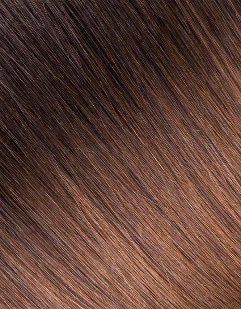 BELLAMI Silk Seam 50g 16" Volumizing Weft Rooted Off Black/Almond Brown  (1B/7)