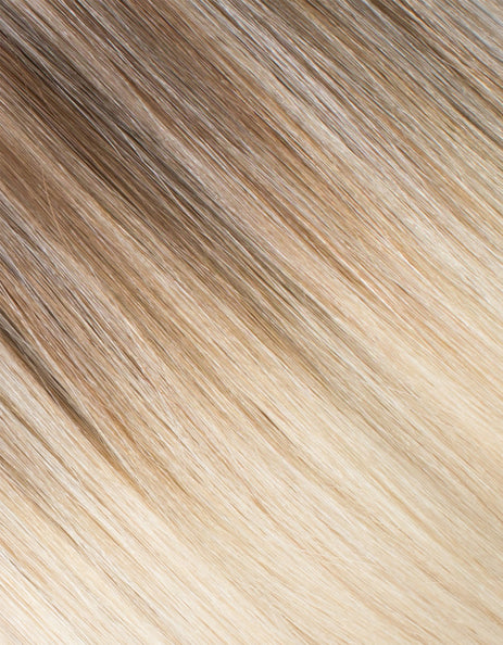 BELLAMI Silk Seam 50g 16" Volumizing Weft Rooted Walnut Brown/Ash Blonde  (3/60)