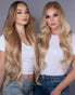 BELLAMI Silk Seam 140g 16" Caramel Blonde Marble Blend Hair Extensions
