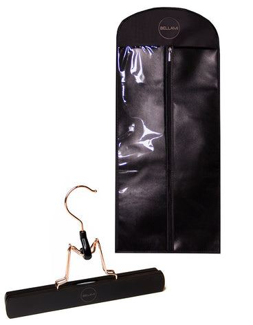 BELLAMI HAIR Extensions Carrier & Hanger - Black (Rose Gold Logo)